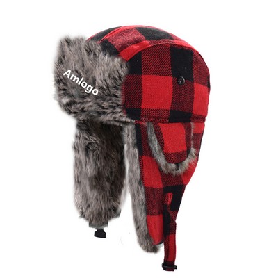 Classic Checkered Trapper Cap